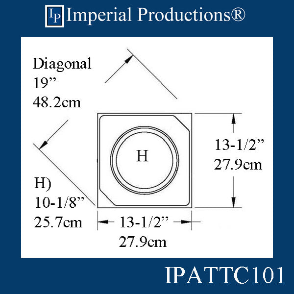 IPATTC101-POL-PK2 Attic Base Hollow 10-1/8" pack of 2