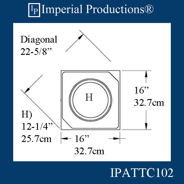 IPATTC102-POL-PK2 Attic Base Hollow 12-1/4" pack of 2