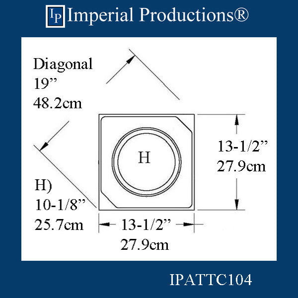 IPATTC104-POL-PK2 Attic Base Hollow 16-1/4" pack of 2 - Custom Order