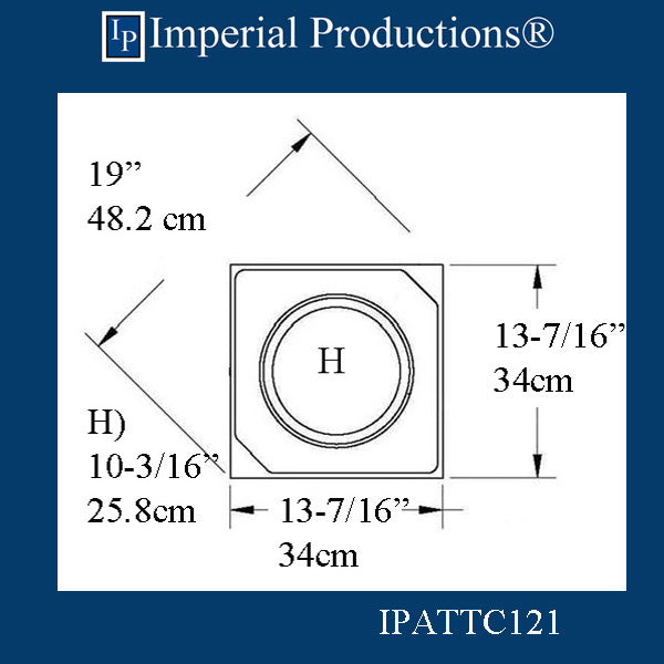 IPATTC121-POL-PK2 Attic Base Hollow 10-3/16" pack of 2