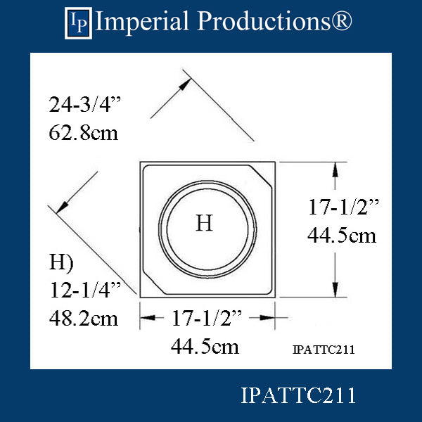 IPATTC211-POL-PK2 Attic Base Hole 12-1/4" ArchPolymer pack of 2
