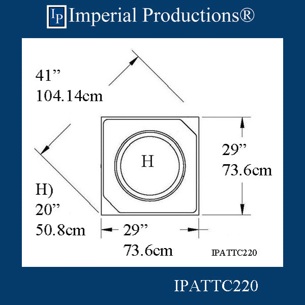 IPATTC220-GRG-PK2 Attic Base Hole 20" GRG-NeoPlaster pack of 2