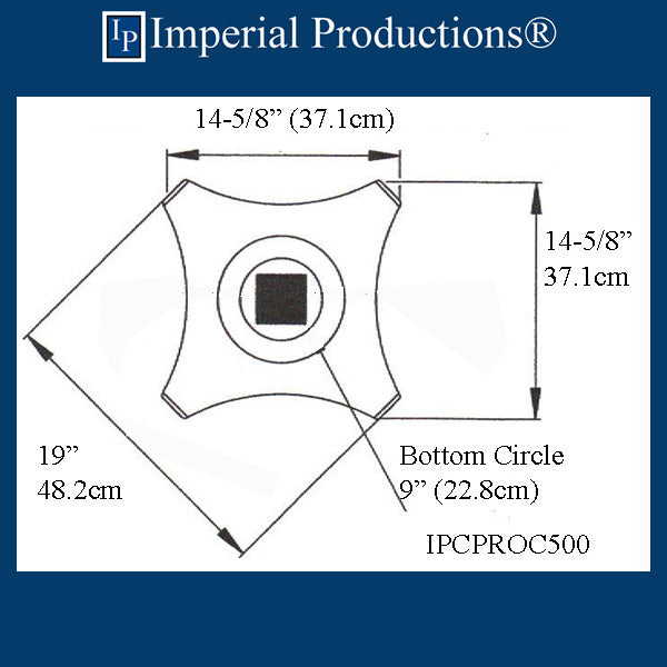 IPCPROC500-POL Roman Corinthian Capital Bottom Bell Circle 9", Hole 6-3/8" ArchPolymer