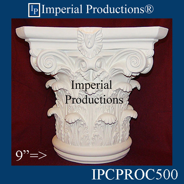 IPCPROC500-GRG Roman Corinthian Capital Bottom Circle 9" GRG-NeoPlaster