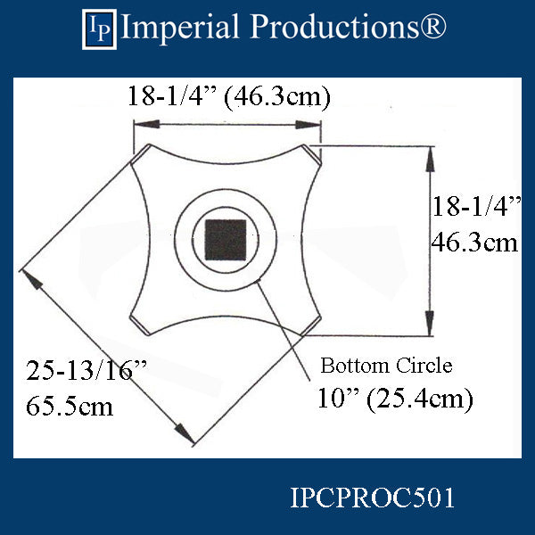 IPCPROC501-GRG Roman Corinthian Capital Bottom Circle 10" GRG-NeoPlaster