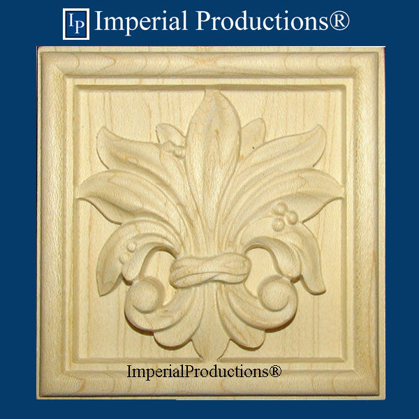 IPCVA1027-MAP-2 Hand Carved Square Rosette Pack of 2