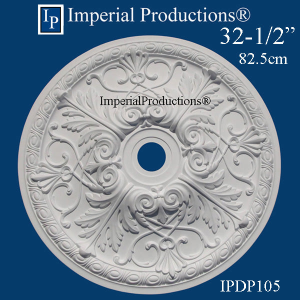 IPDP105-POL Victorian Ceiling Medallion 32-1/2" (82.5cm) ArchPolymer