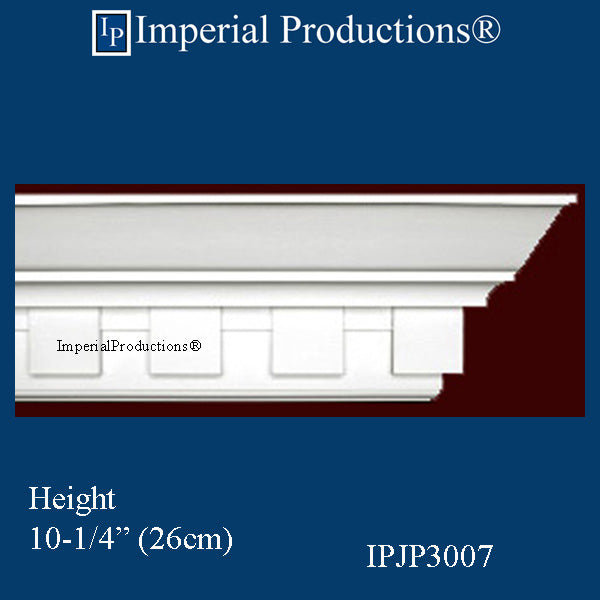 IPJP3007-POL 6 Pack Federal Dentil Crown 10-1/4" High ArchPolymer (sale US$26.93/Ft)