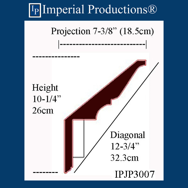 IPJP3007-POL 8 Pack Federal Dentil Crown 10-1/4" High ArchPolymer