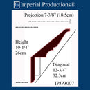 IPJP3007-POL 8 Pack Federal Dentil Crown 10-1/4" High ArchPolymer