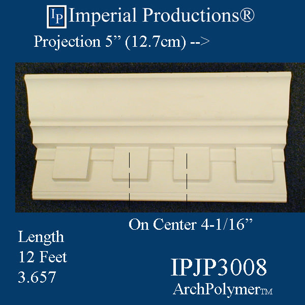 IPJP3008-POL-PK6 Federal Dentil Crown 7" Height Pack of 8