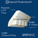 IPJP3012-POL Federal Dentil Crown 4" High, Pack 8