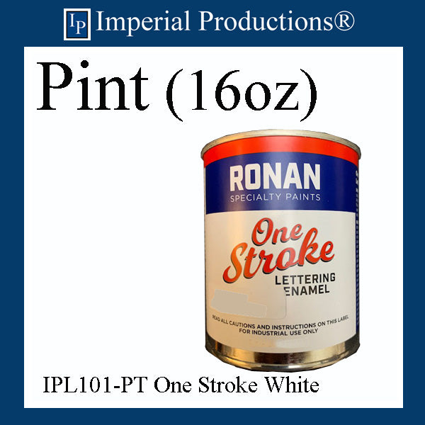 IPL101-PT Ronan One Stroke Lettering Enamel White Pint (16oz) 473ml, Add to Cart for Shipping costs or FREE Depot Pickup