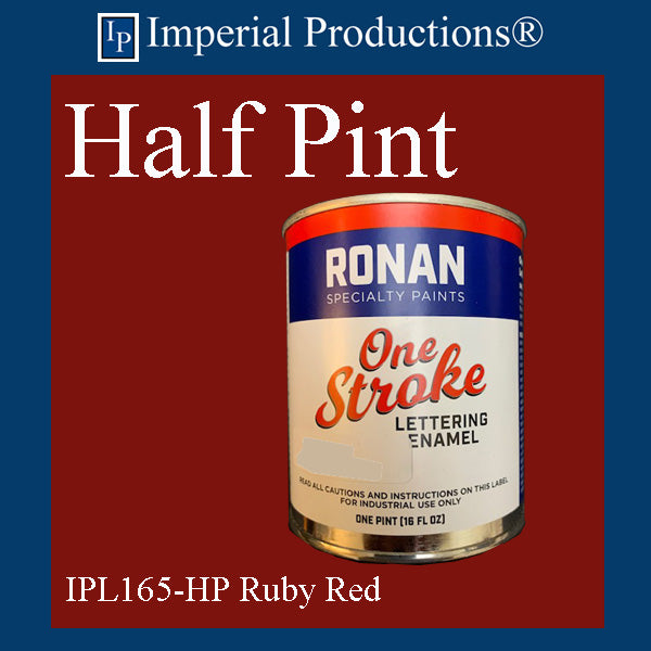 IPL165-HP Ronan 1 Stoke Lettering Enamel Ruby Red Half Pint (8oz) 236ml