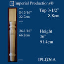 IPLG36A-HMAP-PK2 Georgian Reeded Leg 36" x 3-1/2" Square Hard Maple Pack of 2  Custom Order