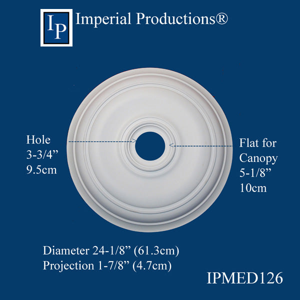 IPMED126-POL ceiling medallion drawing
