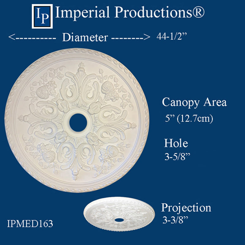IPMED163-POL Ceiling Medallion 44-1/2" (113cm) ArchPolymer