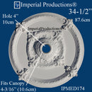 IPMED174 ceiling medallion canopy area