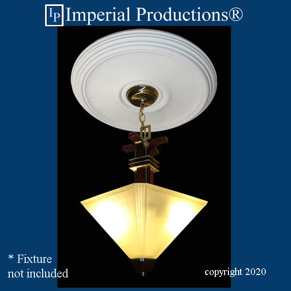IPMED502-PLA medallion shown with chandelier (not included) 