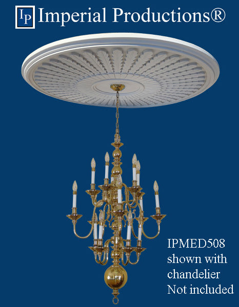 IPMED508 medallion seen with chandelier (not included)