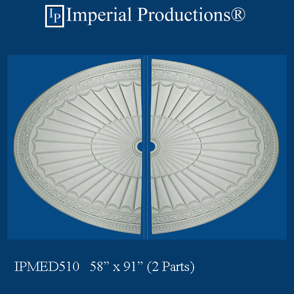 IPMED510-POL Ceiling Medallion 91 x 58" (231 x 147cm) ArchPolymer