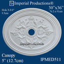 IPMED511-POL Victorian Medallion 36" x 30" ArchPolymer