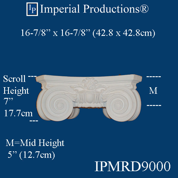 IPMRD9000-POL-PK2 Scamozzi Capital Inside Hole 10", pack of 2 - STOCK ITEM