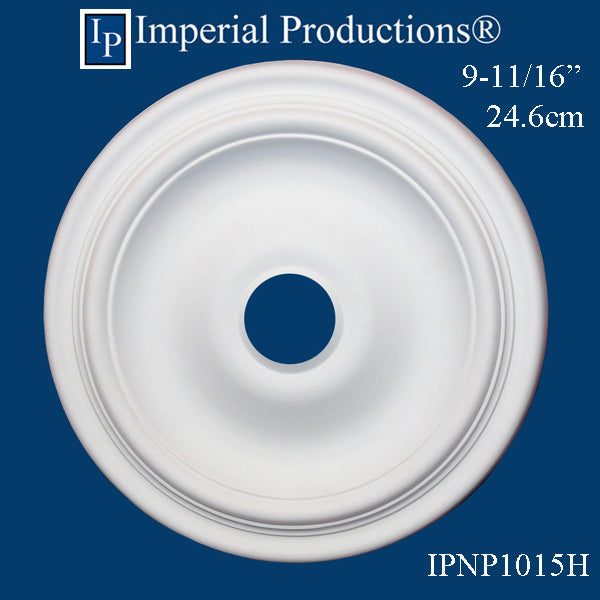 IPNP1015H-POL Colonial Ceiling Medallion 9-11/16" (24.6cm) ArchPolymer