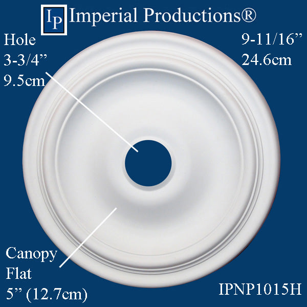 IPNP1015H-POL Colonial Ceiling Medallion 9-11/16" (24.6cm) ArchPolymer