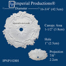 IPNP1028H-POL Victorian Medallion 16-3/4" (42.54cm) ArchPolymer