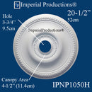 IPNP1050H-POL Federal Medallion 20-1/2" (52cm) ArchPolymer