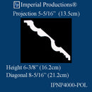 IPNP4000-POL Art Deco Crown  Diagonal 8-5/16" ArchPolymer Pack 1