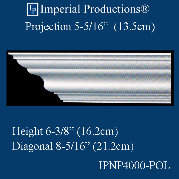 IPNP4000-POL-PK1 Crown 6-3/8" High ArchPolymer (sale US$5.24/Ft)