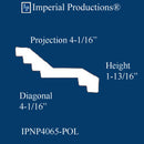 IPNP4065-POL-PK1 Modern Stepped Crown Diagonal 4-1/16" Sold Each