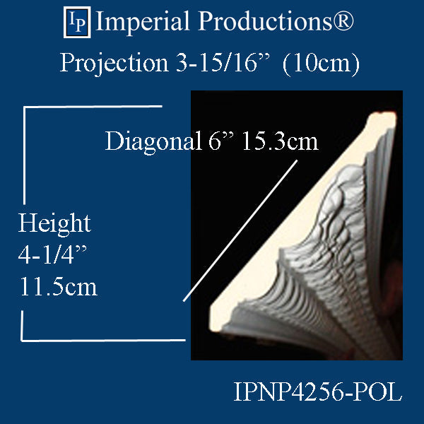 IPNP4256-POL-PK6 Classical Crown 4-1/4" High Pack of 6
