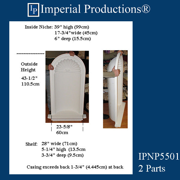 IPNP5501-POL Niche + Shelf Height 43-1/2" x Width 17-3/4"