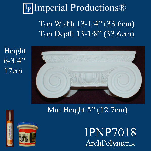 IPNP7018-POL Roman Ionic Capital Bottom Astragal 9-3/4"
