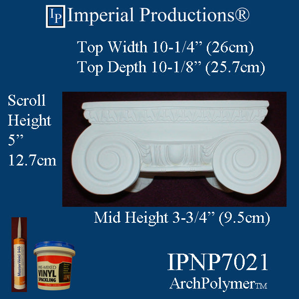 IPNP7021-POL Roman Ionic Capital Bottom Astragal 7-7/8"