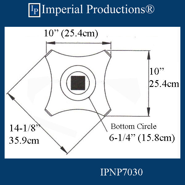 IPNP7030-POL Roman Corinthian Capital Bottom Circle 6-1/4"