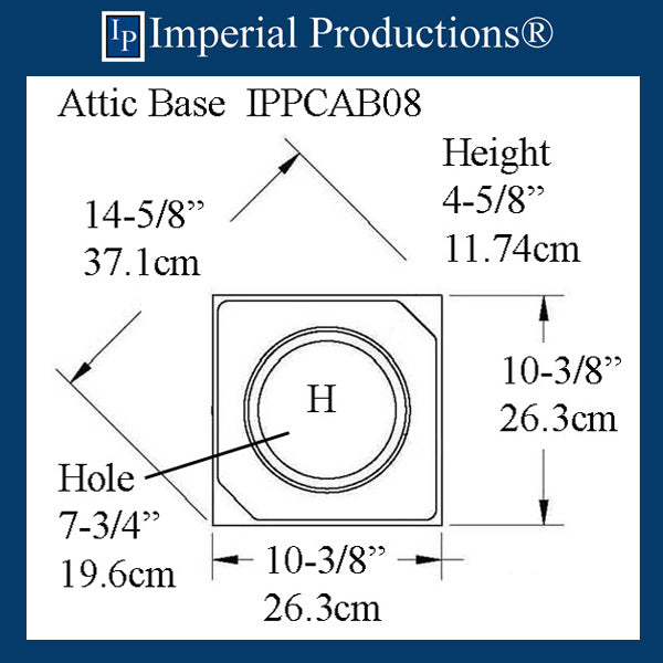 IPPCAB08-FRP-PK2 Attic Base Hole 7-3/4" FRP-PolyComp pack of 2