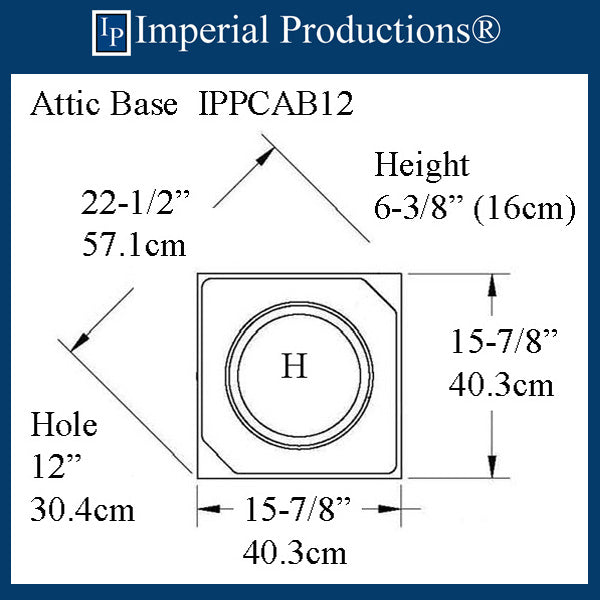 IPPCAB12-FRP-PK2 Attic Base Hole 12" FRP-PolyComp pack of 2