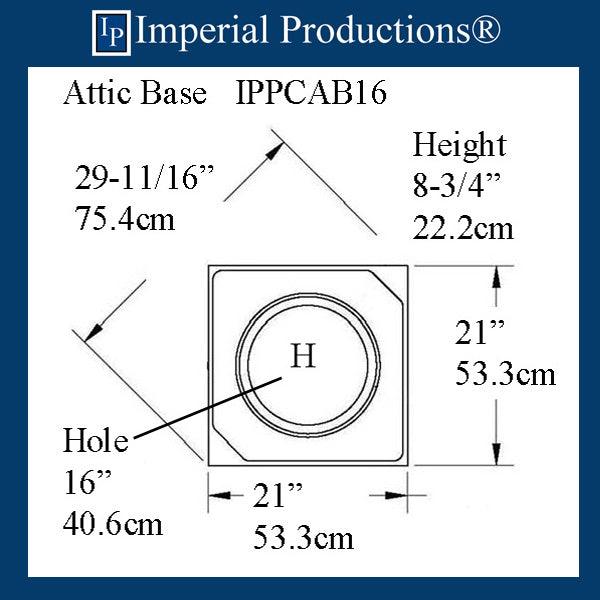IPPCAB16-FRP-PK2 Attic Base Hole 16" FRP-PolyComp pack of 2