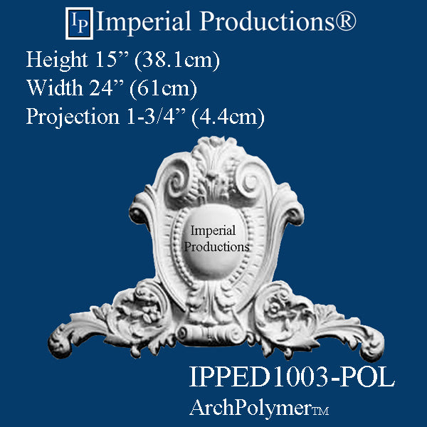 IPPED1003-POL Pediment ArchPolymer 24 inch Wide