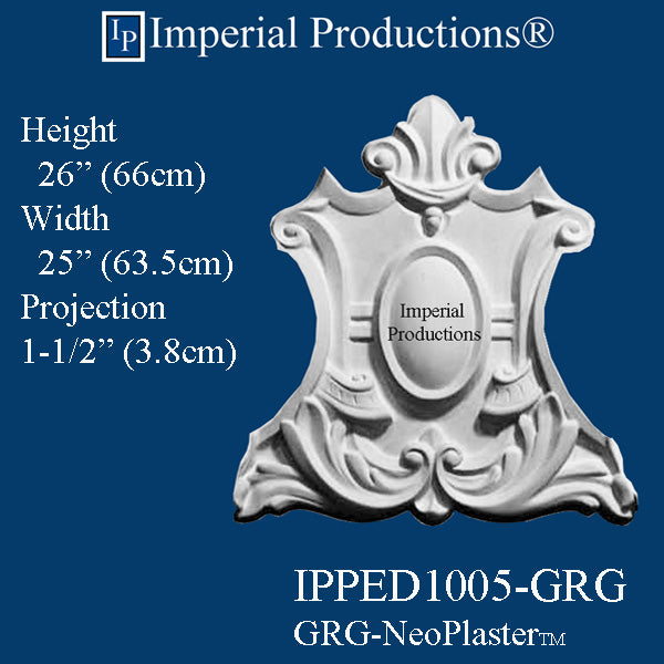 IPPED1005-GRG Pediment GRG-NeoPlaster 25 inch Wide
