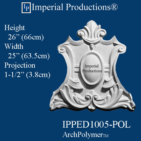 IPPED1005-POL Pediment ArchPolymer 25 inch Wide