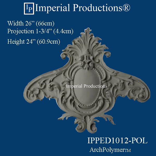 IPPED1012-POL Pediment ArchPolymer 26 inch Wide