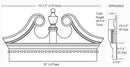 IPPED2802-POL Ramshead Pediment Bottom Fascia 50 inches