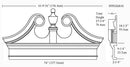 IPPED2810-POL Ramshead Pediment Bottom Fascia 54 inches