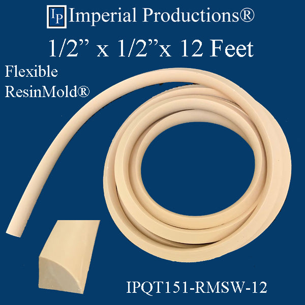 IPQT151-RMSW-12 ResinMold Quarter Round 1/2" x 1/2" 12 Feet