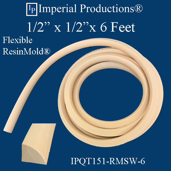 IPQT151-RMSW-6 ResinMold Quarter Round 1/2" x 1/2" 6 Feet